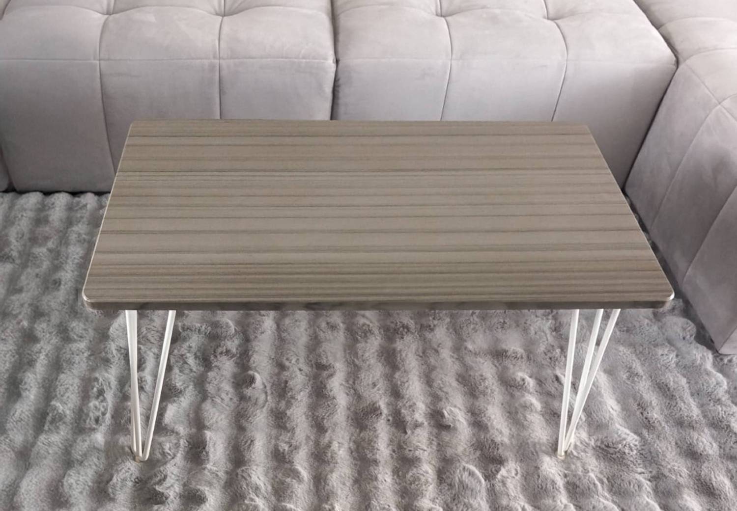 Konferenční stolek z kamene Grey Veneer v šedé barvě
