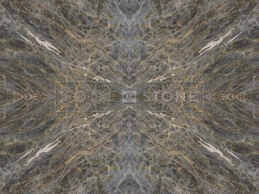 Kamenné desky kvarcitu Quartzite Sky v zemitých tónech hnědé a šedésložené technikou bookmatch Kamenné desky kvarcitu Quartzite Sky v zemitých tónech hnědé a šedésložené technikou bookmatch