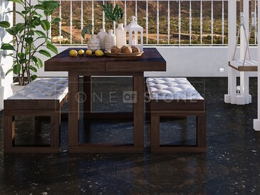 Kamenný obklad podlahy z kvarcitu Breccia Imperiale v hnědé barvě Kamenný obklad podlahy z kvarcitu Breccia Imperiale v hnědé barvě