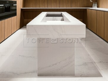 Vizualizace obkladu z bílého přírodního kamene White Macaubas