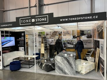 Veletržní stánek kamenictví TONE OF STONE na stavebním veletrhu FOR ARCH 2022