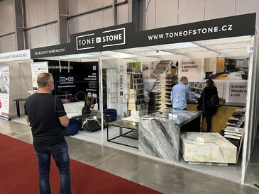Veletržní stánek kamenictví TONE OF STONE na stavebním veletrhu FOR ARCH 2022 Veletržní stánek kamenictví TONE OF STONE na stavebním veletrhu FOR ARCH 2022