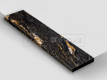 Žula MAGMA BLACK LESK - exotický přírodní kámen z Brazílie, který se vyznačuje luxusním designem, zlato-černým zbarvením a unikátní kresbou, vyšperkuje každý interiér. Tato žula je vhodná pro výrobu interiérových i exteriérových parapetů.   