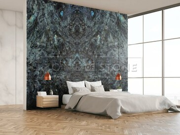 Velkoformátová deska z přírodního kamene, žula LABRADORITE LEMURIAN BLUE, vizualizace