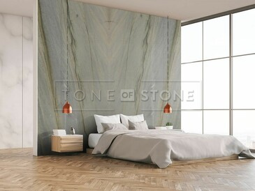 Obklad z velkoformátového přírodního kamene - kvarcit MERIDIAN BLUE, vizualizace.