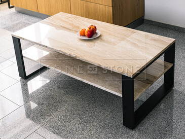 Konferenční stolek s mramorem Daino. Zakázkové kamenictví TONE OF STONE.