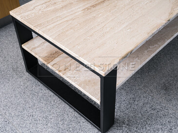 Konferenční stolek s mramorem Daino. Zakázkové kamenictví TONE OF STONE.