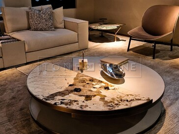 Konferenční stolek z přírodního kamene Patagonia. Zakázkové kamenictví TONE OF STONE.