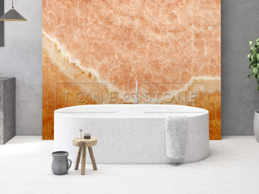 Vizualizace onyxového obkladu stěny s použitím přírodního kamene Onice Gioiello Vizualizace onyxového obkladu stěny s použitím přírodního kamene Onice Gioiello