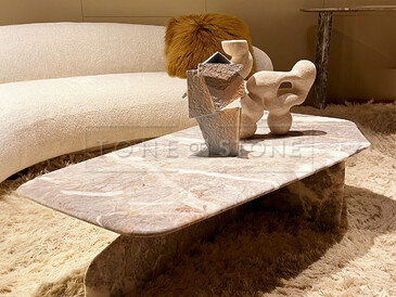 Kamenný konferenční stůl z mramoru Fior di Pesco Kamenný konferenční stůl z mramoru Fior di Pesco