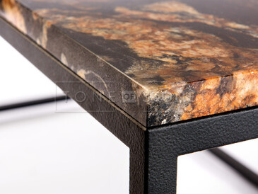 Konferenční stolek z přírodního kamene Black Fusion. Zakázkové kamenictví TONE OF STONE.