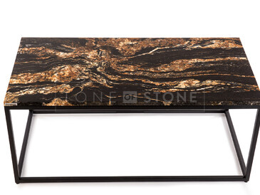 Konferenční stolek z přírodního kamene Black Fusion. Zakázkové kamenictví TONE OF STONE.