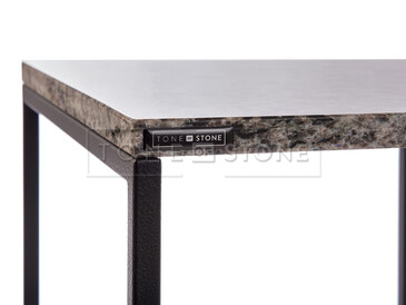 Set konferenčních stolků z přírodního kamene Blue Eyes s černou podnoží