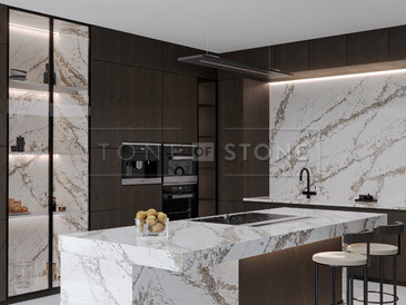 Využití tvrzeného kamene v interiéru - Bronze Coast