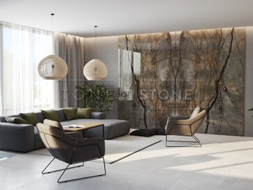 Vizualizace realizace obkladu stěn přírodním kamenem Eldorado.