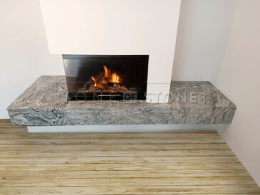 Obklad krbu přírodním kamenem Viscount White. Obklad krbu přírodním kamenem Viscount White.