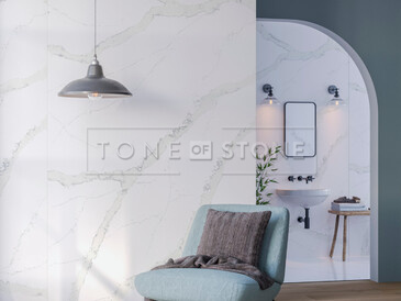 Obklad stěny z umělého kamene Technistone Calacatta Pastino Obklad stěny z umělého kamene Technistone Calacatta Pastino