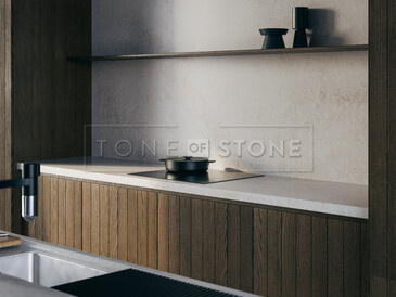 Kamenná kuchyňská deska včetně obkladu stěny z umělého kamene Country Rose Kamenná kuchyňská deska včetně obkladu stěny z umělého kamene Country Rose