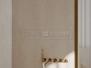 Kamenný obklad sprchového koutu z umělého kamene Technistone Taj Mahal Gold 