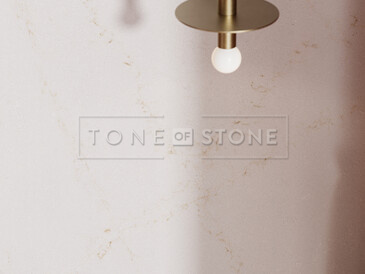 Obklad stěny z umělého kamene Technistone Elysian Gold v odstínech světle šedé s jemným zlatým žilkováním