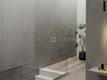 Designový obklad stěny z umělého kamene Technistone Badal Grey v šedém odstínu