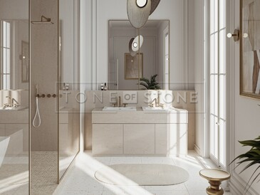 Technistone Taj Mahal v interiéru.