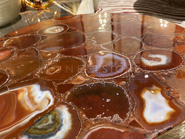 Červená kamenná deska stolu polodrahokamu achát Červená kamenná deska stolu polodrahokamu achát