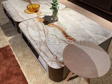 Šedý mramorový stůl s deskou z přírodního kamene Harmony Grey Šedý mramorový stůl s deskou z přírodního kamene Harmony Grey