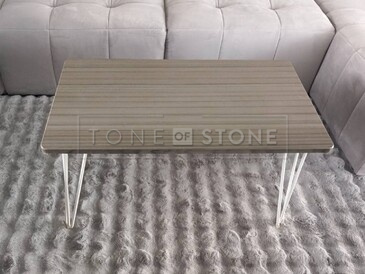 Konferenční stolek s šedou žulovou deskou z přírodního kamene Grey Veneer