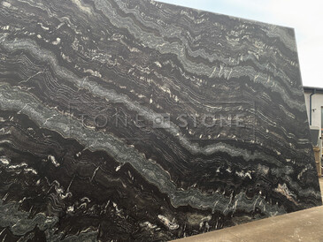 Černá žula Agata Black v matné povrchové úpravě satina Černá žula Agata Black v matné povrchové úpravě satina