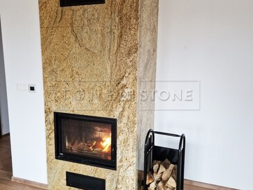 Luxusní obklad krbu ze žuly Fantasy Gold Luxusní obklad krbu ze žuly Fantasy Gold