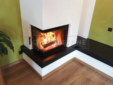 Krbová římsa z přírodního kamene Nero Assoluto Zimbabwe Krbová římsa z přírodního kamene Nero Assoluto Zimbabwe