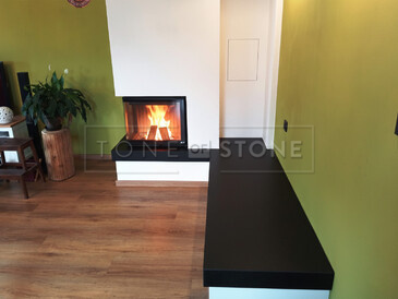 Černá krbová římsa z kamene Nero Assoluto Zimbabwe Černá krbová římsa z kamene Nero Assoluto Zimbabwe