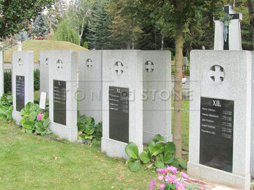 Kompletní hřbitovní architektura - výroba kamenných pomníků a hrobek, ruční sekání písma, výroba atypických nápisových desek. 