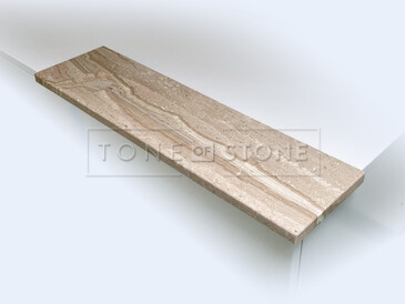 Mramor DAINO - přírodní kámen původem z Itálie. Dominantní béžovou barvu doplňují šedé a hnědé tóny. Tento mramor je vhodný pro výrobu parapetů, stolových desek, obklady stěn a krbů, obložení schodišť, koupelnových a kuchyňských desek a další designové produkty. Skladem v kamenictví TONE OF STONE.