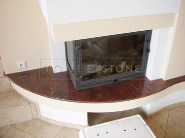 Obklady krbů a krbových vložek z přírodního kamene - žula, kamenictví TONE OF STONE