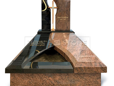 Zakázková výroba hrobu z přírodního kamene - žula SUPREME BLACK, zlacení písma, kamenictví TONE OF STONE.  