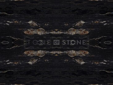 Žula COSMIC BLACK, elegantní kresba kombinující černou a hnědou barvu, přírodní kámen z Brazílie, kamenictví TONE OF STONE
