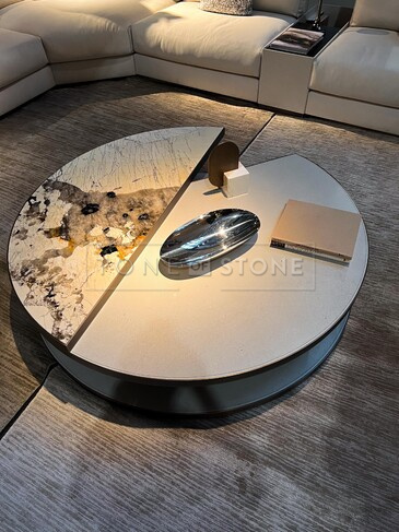 Designový konferenční stolek z přírodního kamene Patagonia. Zakázkové kamenictví TONE OF STONE. Designový konferenční stolek z přírodního kamene Patagonia. Zakázkové kamenictví TONE OF STONE.