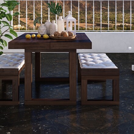 Kamenný obklad podlahy z kvarcitu Breccia Imperiale v hnědé barvě