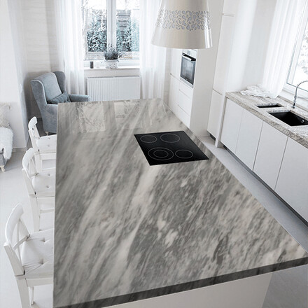 Šedý mramor BARDIGLIO NUVOLATO má velmi elegantní  vzhled a velmi široké možnosti použití. Vhodný je např. pro obklady, dlažby, výrobu stolových desek nebo parapety. Zakázkové kamenictví TONE OF STONE