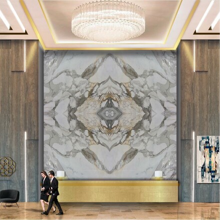 Velkoformátový přírodní kámen - mramor CALACATTA MACCHIA VECCHIA, vizualizace, zakázkové kamenictví TONE OF STONE