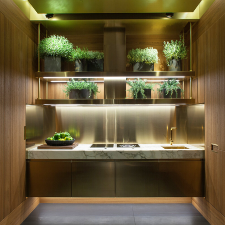 Vizualizace mramorové kuchyňské desky z bílého mramoru Calacatta Vagli Oro