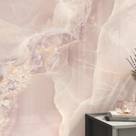 Onyxová stěna z růžového onyxu Onice Pink Onyxová stěna z růžového onyxu Onice Pink