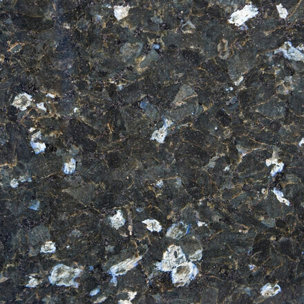 Přírodní kámen Volga Blue - žula v černé barvě s modrými částečkami - detail kresby Přírodní kámen Volga Blue - žula v černé barvě s modrými částečkami - detail kresby