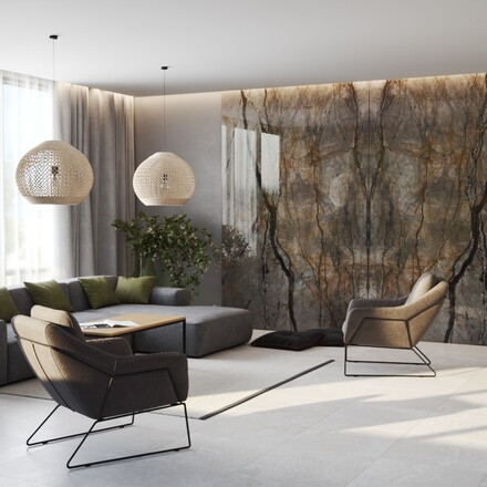 Vizualizace realizace obkladu stěn přírodním kamenem Eldorado.