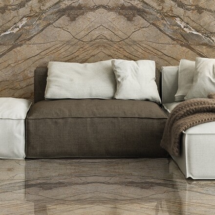 Obklad přírodním kamenem Eldorado v moderním interiéru.