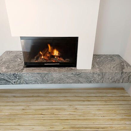 Obklad krbu př&iacute;rodn&iacute;m kamenem Viscount White.