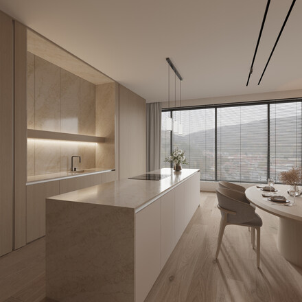 Kuchyňská deska a ostrůvek z umělého kamene Technistone Glencoe