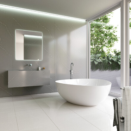 Obklad koupelnové stěny z umělého kamene Technistone Imagine Grey